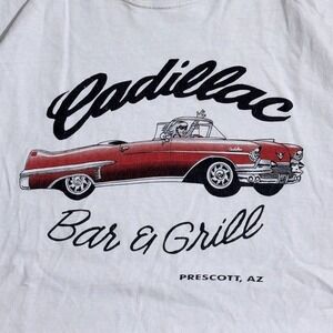 Vintage Hanes Beefy-T Cadillac Bar & Grill Prescott AZ Graphic Tee White XL